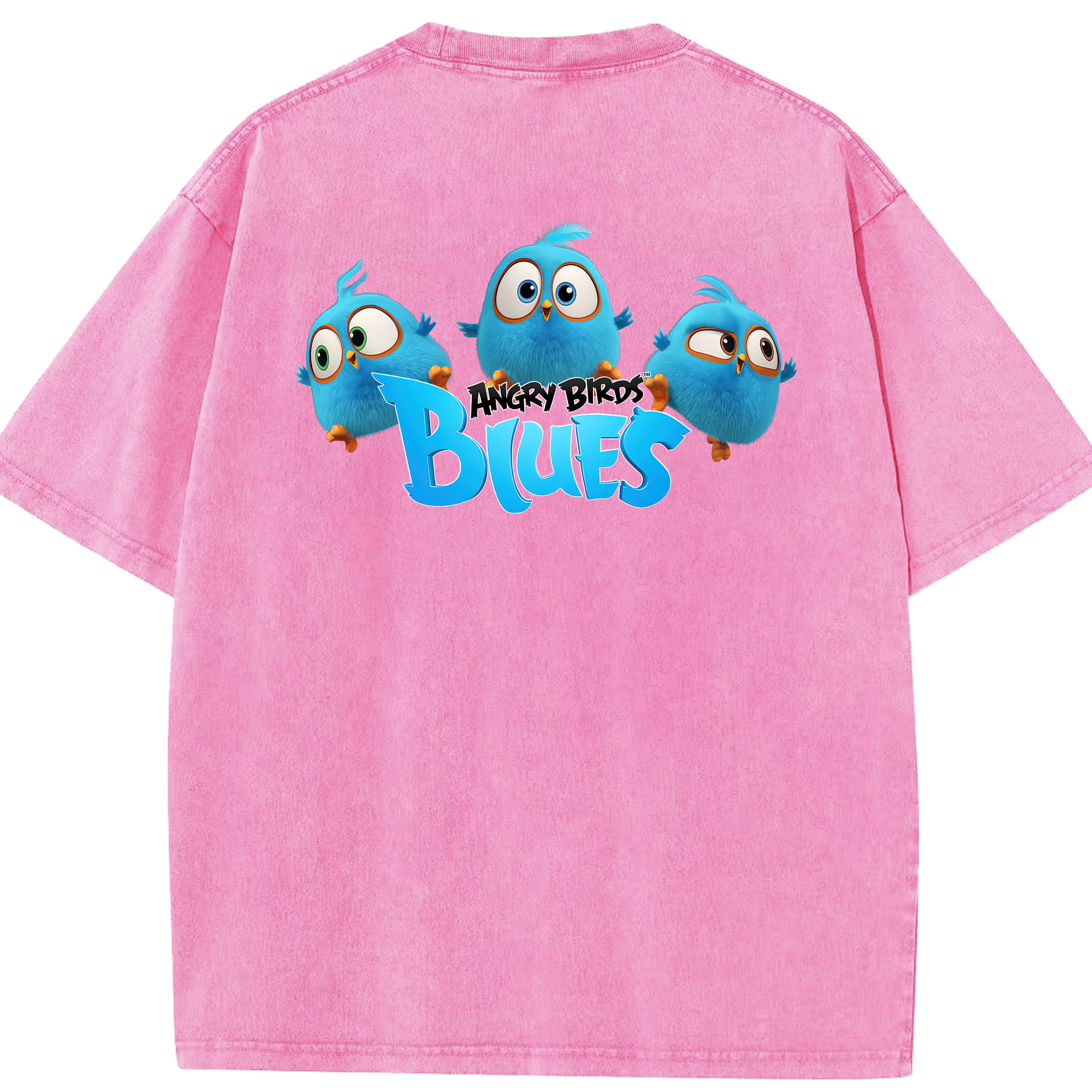 （画像用） Angry Birds アングリーバード 綿100% ヴィンテージ風 半袖Tシャツ（背面プリント）